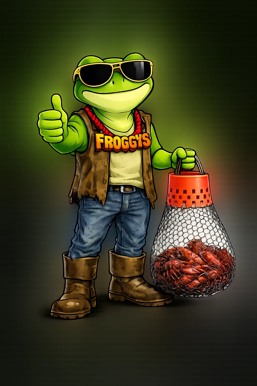 Froggy's Cajun Mascot — Froggy's TX Southern Seafood